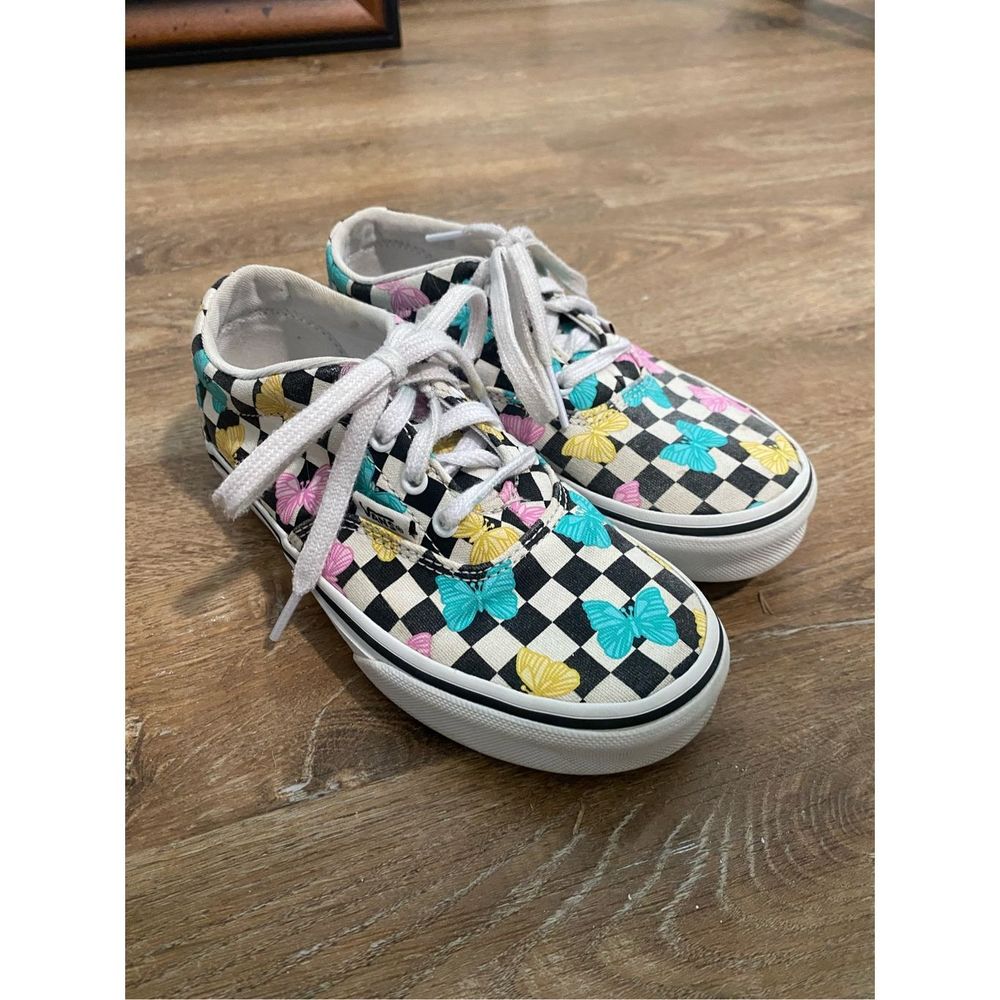Girls Vans Checkered Butterfly Print Shoes Sneakers Size 13